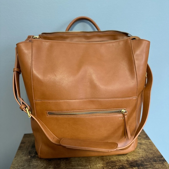 Fawn Design Brown Faux Leather Backpack Set with Gold Accents. - Picture 13 of 13